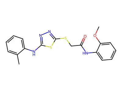 Acetamide, N-(2-methoxyphenyl)-2-[[5-[(2-methylphenyl)amino]-1,3,4-thiadiazol-2-yl]thio]- structure