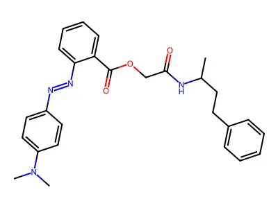 4-phenylbutan-2-ylcarbamoylmethyl 2-(4-dimethylaminophenyl)diazenylbenzoate structure