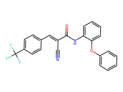2-cyano-N-(2-phenoxyphenyl)-3-[4-(trifluoromethyl)phenyl]prop-2-enamide structure