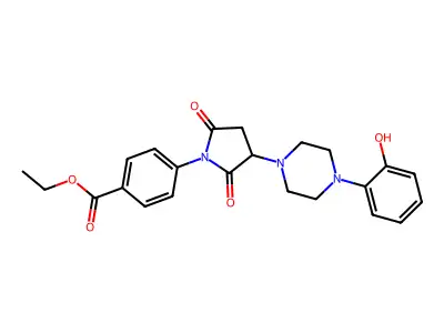 Ethyl 4-[3-[4-(2-hydroxyphenyl)piperazin-1-yl]-2,5-dioxopyrrolidin-1-yl]benzoate structure