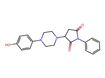 (R)-3-(4-(4-Hydroxyphenyl)piperazin-1-yl)-1-phenylpyrrolidine-2,5-dione structure