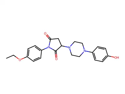 2,5-Pyrrolidinedione, 1-(4-ethoxyphenyl)-3-(4-(4-hydroxyphenyl)-1-piperazinyl)- structure