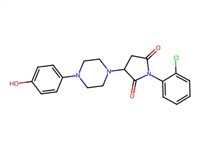 1-(2-Chlorophenyl)-3-[4-(4-hydroxyphenyl)piperazin-1-yl]pyrrolidine-2,5-dione structure