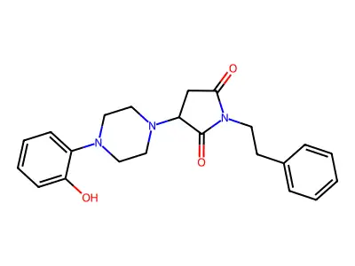 3-[4-(2-Hydroxyphenyl)piperazin-1-yl]-1-(2-phenylethyl)pyrrolidine-2,5-dione structure