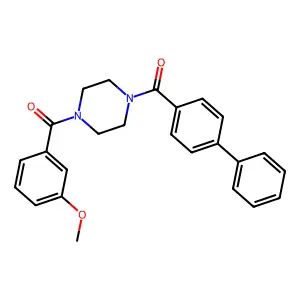 Biphenyl-4-yl{4-[(3-methoxyphenyl)carbonyl]piperazin-1-yl}methanone structure