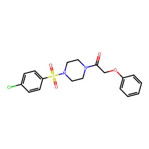 1-[4-(4-Chlorophenyl)sulfonylpiperazin-1-yl]-2-phenoxyethanone structure