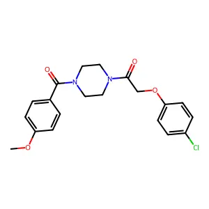 2-(4-Chlorophenoxy)-1-[4-(4-methoxybenzoyl)piperazin-1-yl]ethanone structure