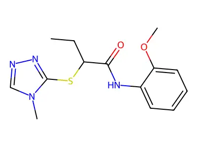 N-(2-methoxyphenyl)-2-[(4-methyl-1,2,4-triazol-3-yl)sulfanyl]butanamide structure
