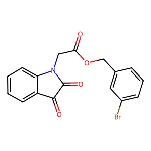 3-bromobenzyl (2,3-dioxo-2,3-dihydro-1H-indol-1-yl)acetate structure