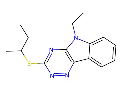 3-Butan-2-ylsulfanyl-5-ethyl-[1,2,4]triazino[5,6-b]indole structure