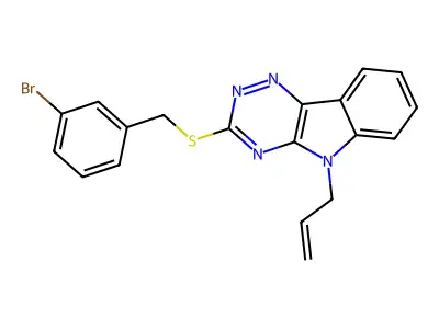 3-[(3-Bromophenyl)methylsulfanyl]-5-prop-2-enyl-[1,2,4]triazino[5,6-b]indole structure