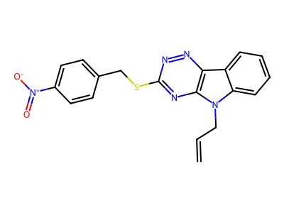 3-[(4-Nitrophenyl)methylsulfanyl]-5-prop-2-enyl-[1,2,4]triazino[5,6-b]indole structure