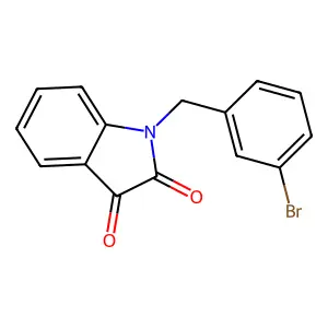 1-[(3-Bromophenyl)methyl]indole-2,3-dione structure
