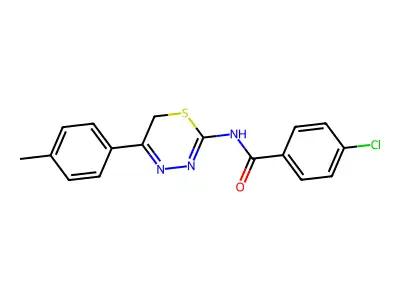 4-chloro-N-[5-(4-methylphenyl)-6H-1,3,4-thiadiazin-2-yl]benzamide structure