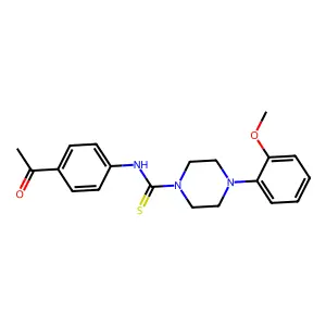 N-(4-acetylphenyl)-4-(2-methoxyphenyl)piperazine-1-carbothioamide structure
