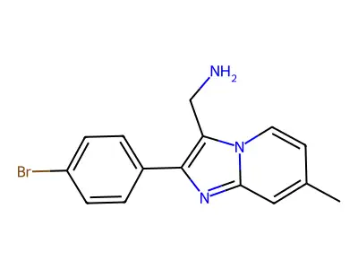 (2-(4-Bromophenyl)-7-methylimidazo[1,2-a]pyridin-3-yl)methanamine structure
