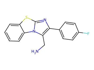 C-[2-(4-Fluoro-phenyl)-benzo[d]imidazo[2,1-b]-thiazol-3-yl]-methylamine structure