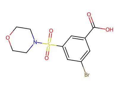 3-Bromo-5-morpholin-4-ylsulfonylbenzoic acid structure