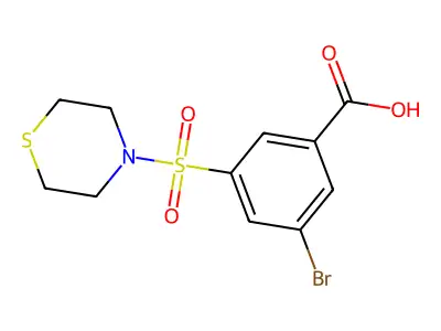 3-Bromo-5-thiomorpholin-4-ylsulfonylbenzoic acid structure