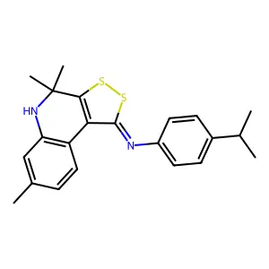 4-(propan-2-yl)-N-[(1E)-4,4,7-trimethyl-4,5-dihydro-1H-[1,2]dithiolo[3,4-c]quinolin-1-ylidene]aniline structure