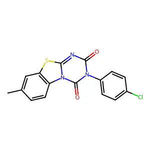 3-(4-chlorophenyl)-8-methyl-2H-[1,3,5]triazino[2,1-b][1,3]benzothiazole-2,4(3H)-dione structure