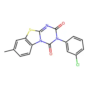 3-(3-chlorophenyl)-8-methyl-2H-[1,3,5]triazino[2,1-b][1,3]benzothiazole-2,4(3H)-dione structure