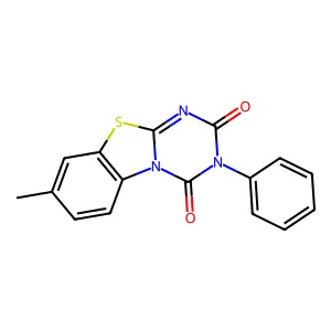 8-methyl-3-phenyl-2H-[1,3,5]triazino[2,1-b][1,3]benzothiazole-2,4(3H)-dione structure