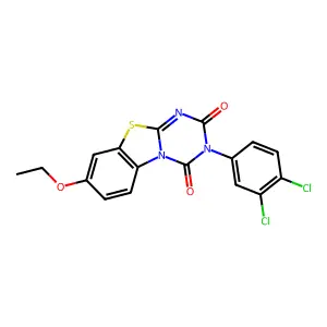3-(3,4-dichlorophenyl)-8-ethoxy-2H-[1,3,5]triazino[2,1-b][1,3]benzothiazole-2,4(3H)-dione structure