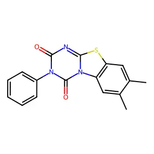 7,8-dimethyl-3-phenyl-2H-[1,3,5]triazino[2,1-b][1,3]benzothiazole-2,4(3H)-dione structure