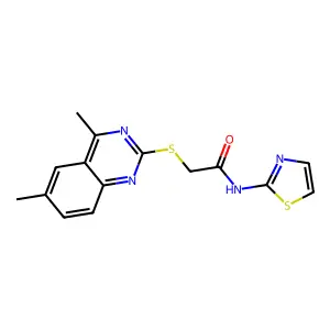 2-(4,6-dimethylquinazolin-2-yl)sulfanyl-N-(1,3-thiazol-2-yl)acetamide structure