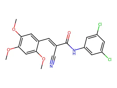 2-cyano-N-(3,5-dichlorophenyl)-3-(2,4,5-trimethoxyphenyl)prop-2-enamide structure