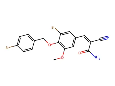 3-{3-Bromo-4-[(4-bromophenyl)methoxy]-5-methoxyphenyl}-2-cyanoprop-2-enamide structure