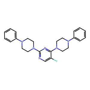 5-Fluoro-2,4-bis(4-phenylpiperazin-1-yl)pyrimidine structure