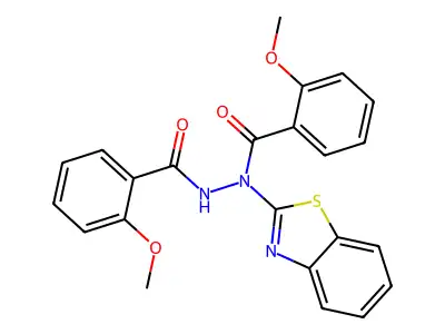 N'-(1,3-benzothiazol-2-yl)-2-methoxy-N'-(2-methoxybenzoyl)benzohydrazide structure