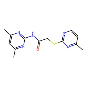 N-(4,6-dimethyl-2-pyrimidinyl)-2-[(4-methyl-2-pyrimidinyl)sulfanyl]acetamide structure