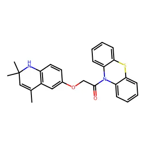 1-phenothiazin-10-yl-2-[(2,2,4-trimethyl-1H-quinolin-6-yl)oxy]ethanone structure