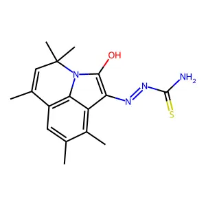 (1E)-4,4,6,8,9-pentamethyl-4H-pyrrolo[3,2,1-ij]quinoline-1,2-dione 1-thiosemicarbazone structure