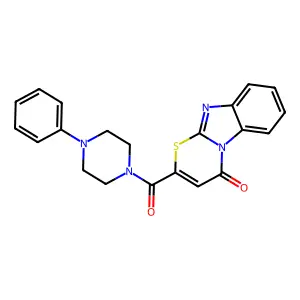 2-(4-Phenylpiperazine-1-carbonyl)-[1,3]thiazino[3,2-a]benzimidazol-4-one structure