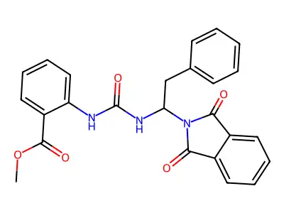 methyl 2-(3-(1-(1,3-dioxoisoindolin-2-yl)-2-phenylethyl)ureido)benzoate structure