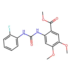 Methyl 2-{[(2-fluorophenyl)carbamoyl]amino}-4,5-dimethoxybenzoate structure