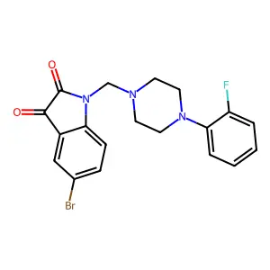 5-Bromo-1-[[4-(2-fluorophenyl)piperazin-1-yl]methyl]indole-2,3-dione structure
