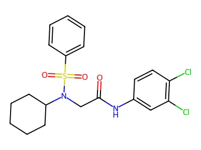 2-[benzenesulfonyl(cyclohexyl)amino]-N-(3,4-dichlorophenyl)acetamide structure