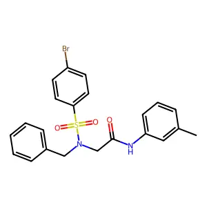 2-[benzyl-(4-bromophenyl)sulfonylamino]-N-(3-methylphenyl)acetamide structure