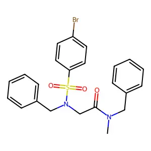 N-benzyl-2-[benzyl-(4-bromophenyl)sulfonylamino]-N-methylacetamide structure