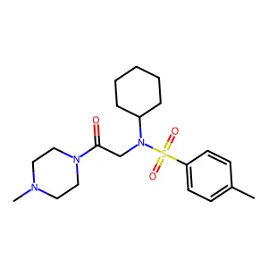 N-cyclohexyl-4-methyl-N-[2-(4-methylpiperazin-1-yl)-2-oxoethyl]benzenesulfonamide structure