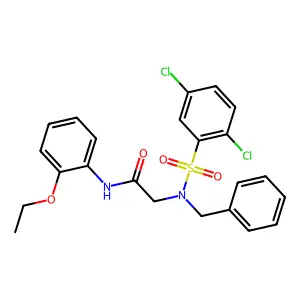 2-[benzyl-(2,5-dichlorophenyl)sulfonylamino]-N-(2-ethoxyphenyl)acetamide structure