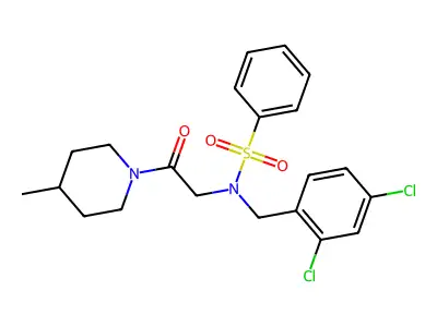 N-(2,4-dichlorobenzyl)-N-[2-(4-methylpiperidin-1-yl)-2-oxoethyl]benzenesulfonamide structure