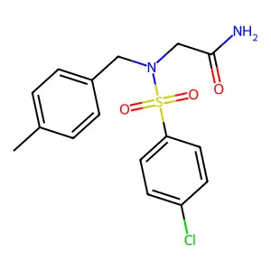 2-[(4-Chlorophenyl)sulfonyl-[(4-methylphenyl)methyl]amino]acetamide structure
