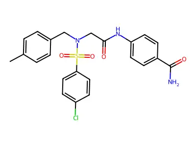 4-{[N-[(4-chlorophenyl)sulfonyl]-N-(4-methylbenzyl)glycyl]amino}benzamide structure