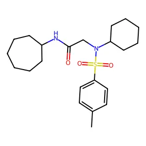 N-cycloheptyl-2-[cyclohexyl-(4-methylphenyl)sulfonylamino]acetamide structure